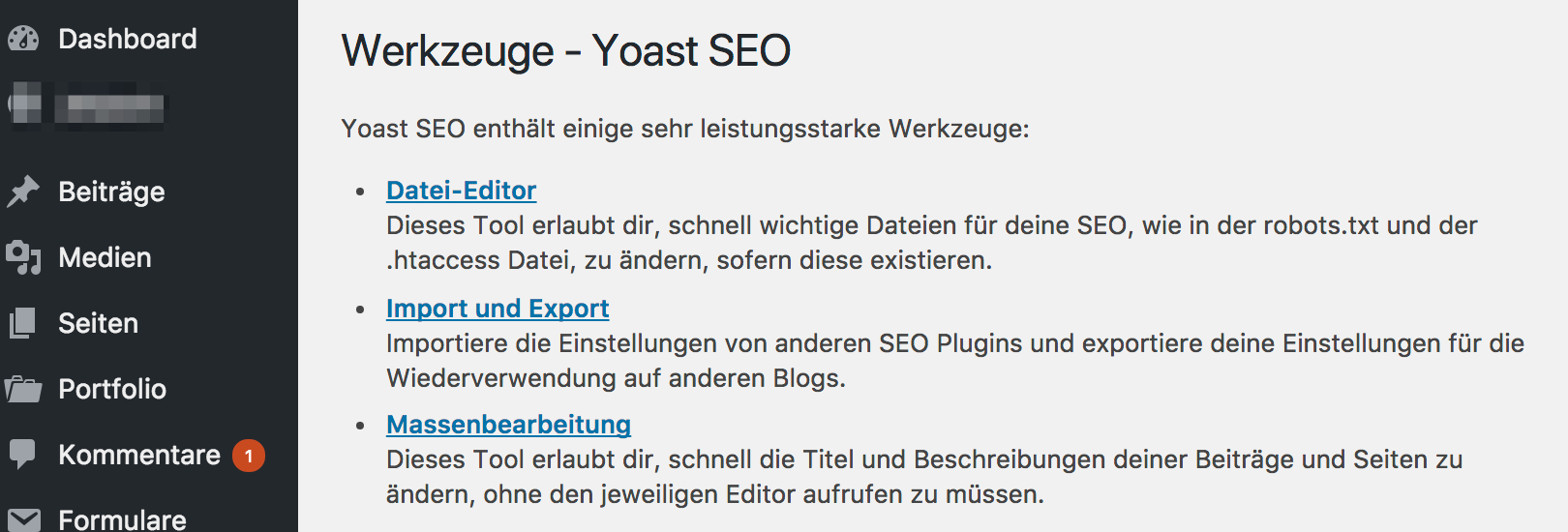 Yoast SEO Werkzeuge